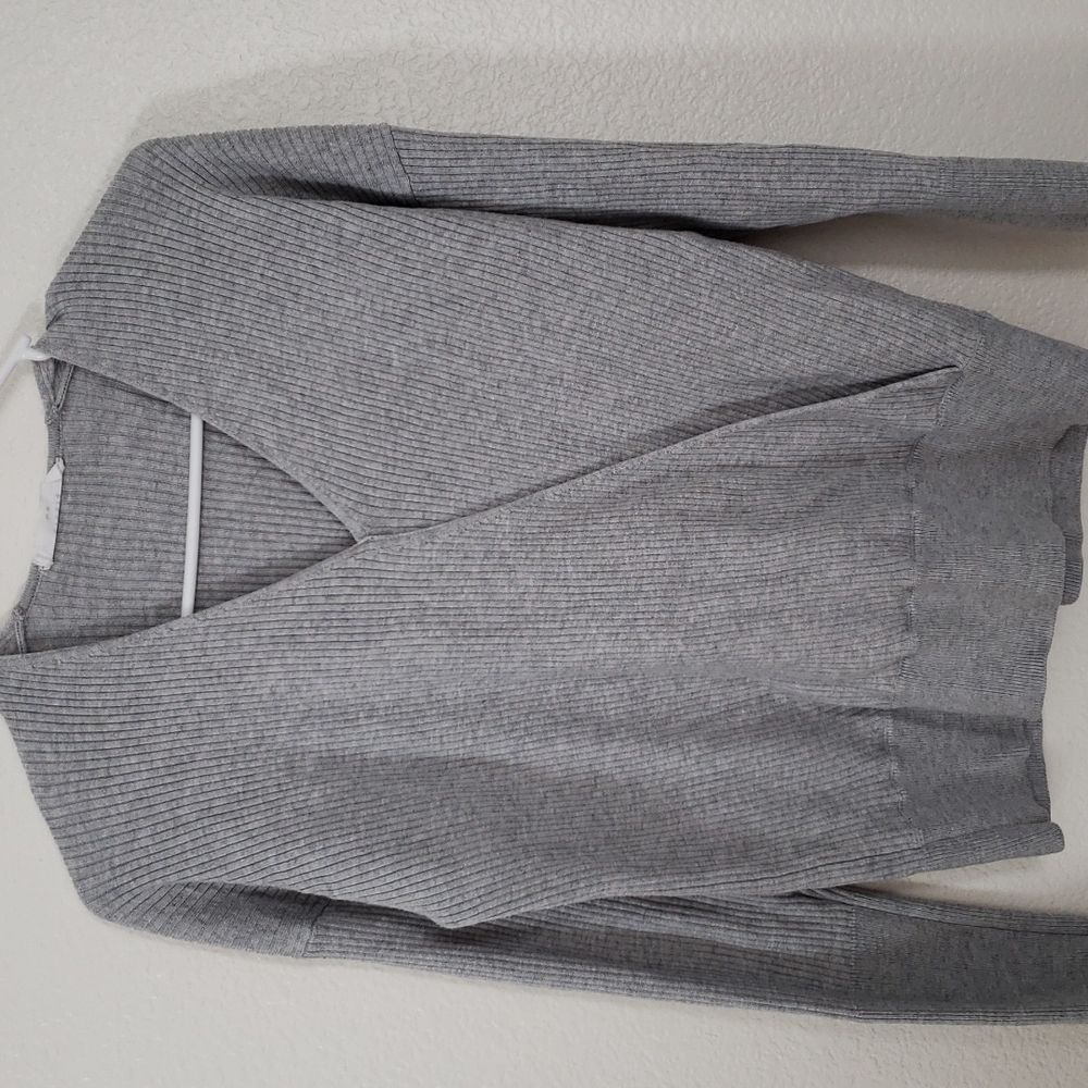 Gray long sleeve sweater, could be used for nursing